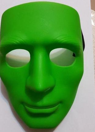 Маска обличчя людини (зелена), маска міма, безликий