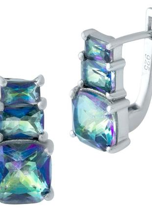 Серебряные серьги komilfo с мистик топазом 5.28ct (1950050)