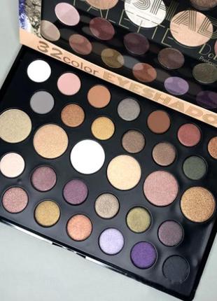 Косметика тени для век матовые+блестящие eyeshadow 32 color, женская палетка теней для глаз 32 цвета1 фото