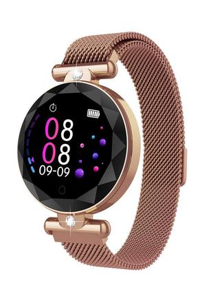 Жіночий розумний смарт годинник smart watch s-886v з тонометром пульсометром золотисті1 фото