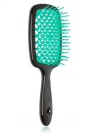 Расческа superbrush janeke the original italian чорная с бирюзовым