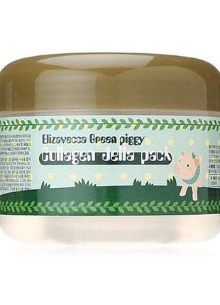 Маска для лица ночная с коллагеном elizavecca green piggy collagen jella pack 100g1 фото