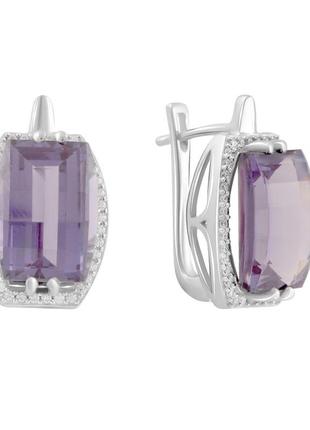 Серебряные серьги с натуральным александритом