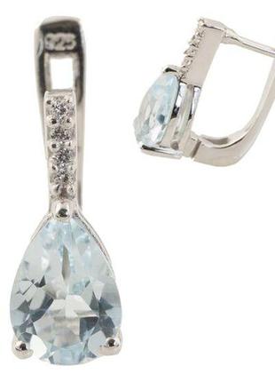 Серебряные серьги komilfo с натуральным топазом 4.512ct (0513614)