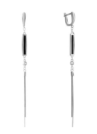 Серебряные серьги с эмалью