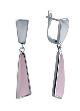 Серебряные серьги с натуральным кошачьим глазом