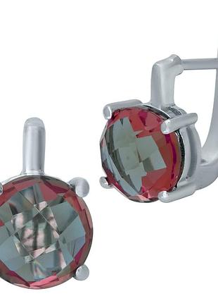 Серебряные серьги c натуральным султанитом