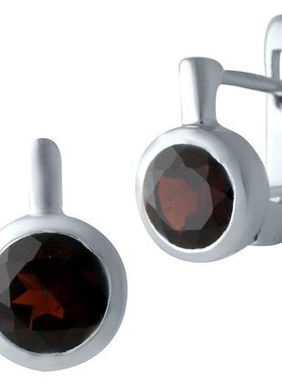Серебряные серьги komilfo с натуральным гранатом 2.167ct (1133361)
