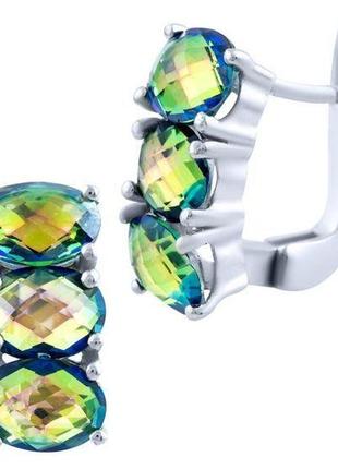 Серебряные серьги komilfo с мистик топазом 5.125ct (1824948)