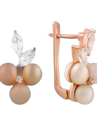 Серебряные серьги с речным жемчугом