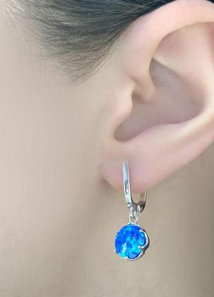 Серебряные серьги с благородным опалом