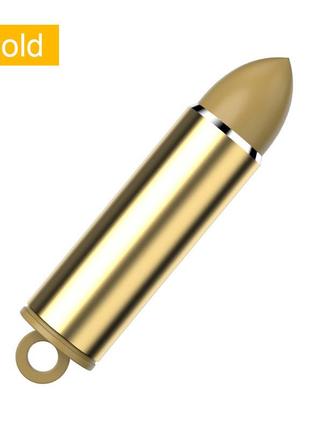 Брелок контейнер капсула "пуля bullet" для коннекторов магнитных. брелок для ключей золотой1 фото