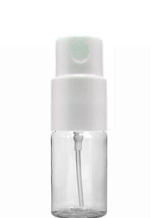 Прозрачный флакон для парфюмерии полимерный 10 мл. с пластиковым спреем белый