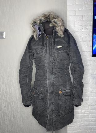 Стильна подовжена демісезонна куртка парка khujo, l1 фото