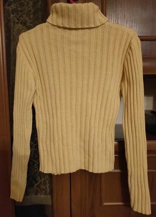Светр кофта джемпер пуловер лонгслів жіночий лимонно-кремовий s/m2 фото