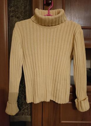 Светр кофта джемпер пуловер лонгслів жіночий лимонно-кремовий s/m3 фото