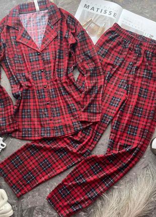 Тепла байкова піжама фланелева