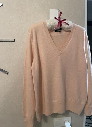 Кашеміровий светр джемпер пудрового кольору 109% кашемір