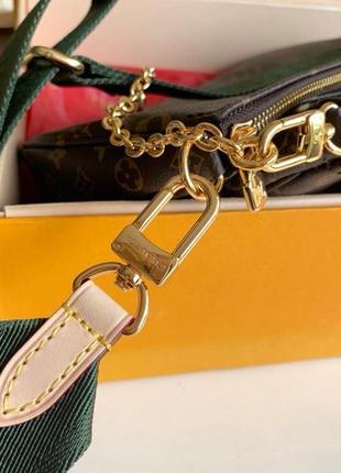 Жіноча сумка louis vuitton хакі Луї витон лупи віттон multi pochette ( мульти пошей) 3 в 15 фото