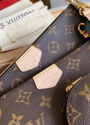 Жіноча сумка louis vuitton хакі Луї витон лупи віттон multi pochette ( мульти пошей) 3 в 17 фото