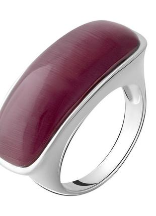 Серебряное кольцо с натуральным кошачьим глазом