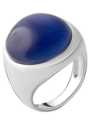 Серебряное кольцо с натуральным кошачьим глазом