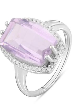Серебряное кольцо с натуральным аметистом