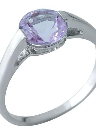 Срібне кільце з натуральним аметистом