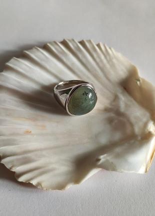 Серебряное кольцо с натуральным лабрадоритом4 фото