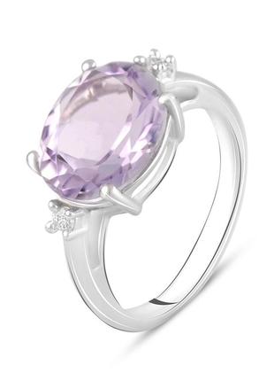 Серебряное кольцо с натуральным аметистом