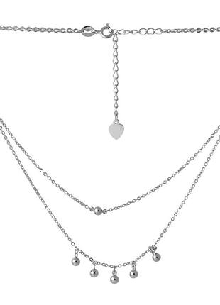 Жіноче срібне намисто без каменів 40-45 см.