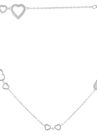 Женское серебряное колье с натуральным перламутром