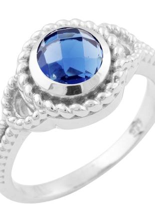 Срібне кільце komilfo з нано -сапфіром (1648186) 18 розміром