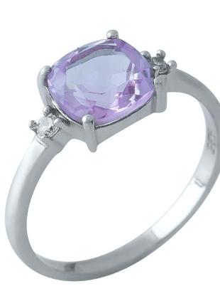 Серебряное кольцо с натуральным аметистом  роз де франс (rose de france)