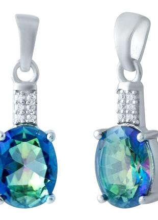 Срібний кулон з натуральним містичним топазом