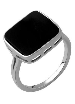 Серебряное кольцо с натуральным ониксом1 фото