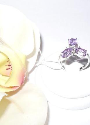 Серебряное кольцо с натуральным аметистом