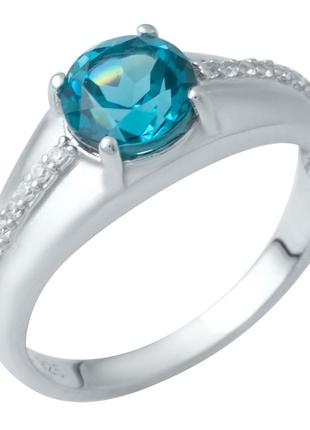 Серебряное кольцо с натуральным лондон топазом