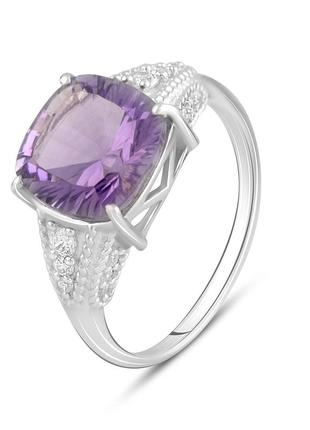 Серебряное кольцо с натуральным аметистом