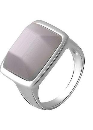 Серебряное кольцо с натуральным кошачьим глазом