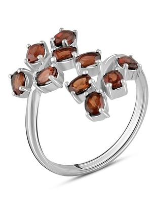 Серебряное кольцо с натуральным гранатом