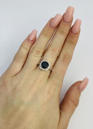 Серебряное кольцо с натуральным сапфиром3 фото