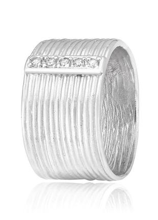 Срібне кільце з білими фіанітами