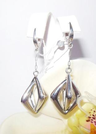 Серебряные серьги без камней