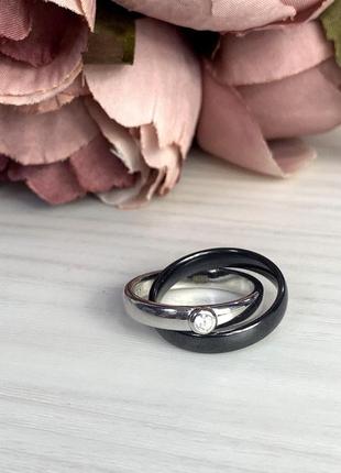 Серебряное кольцо komilfo с керамикой, вес изделия 6,75 гр (1765036) 19 размер2 фото