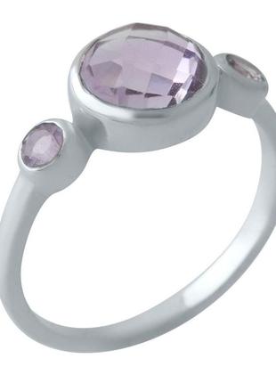 Серебряное кольцо с натуральным аметистом