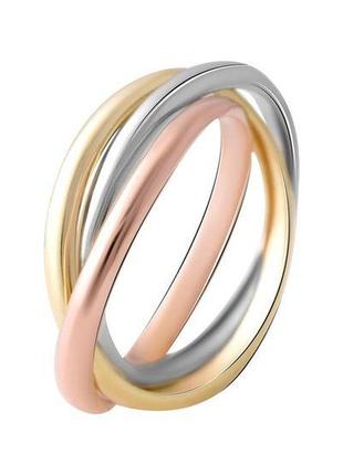 Серебряное кольцо "cartier" (картье) комбинированное