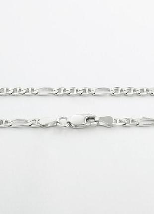 Срібний ланцюг бісмарк (родированная) 55см.