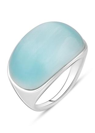 Серебряное кольцо с натуральным кошачьим глазом