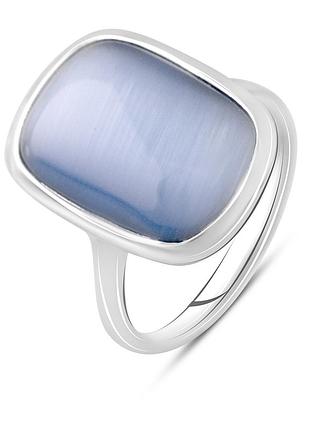 Серебряное кольцо с натуральным кошачьим глазом